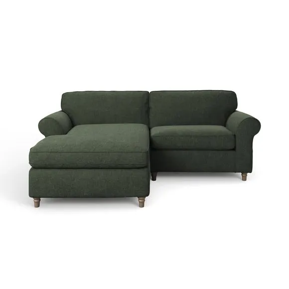 Flori Tonal Plush Chenille Corner Chaise Sofa 6