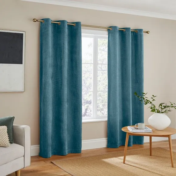 Ensley Chenille Blackout Thermal Eyelet Curtains 2