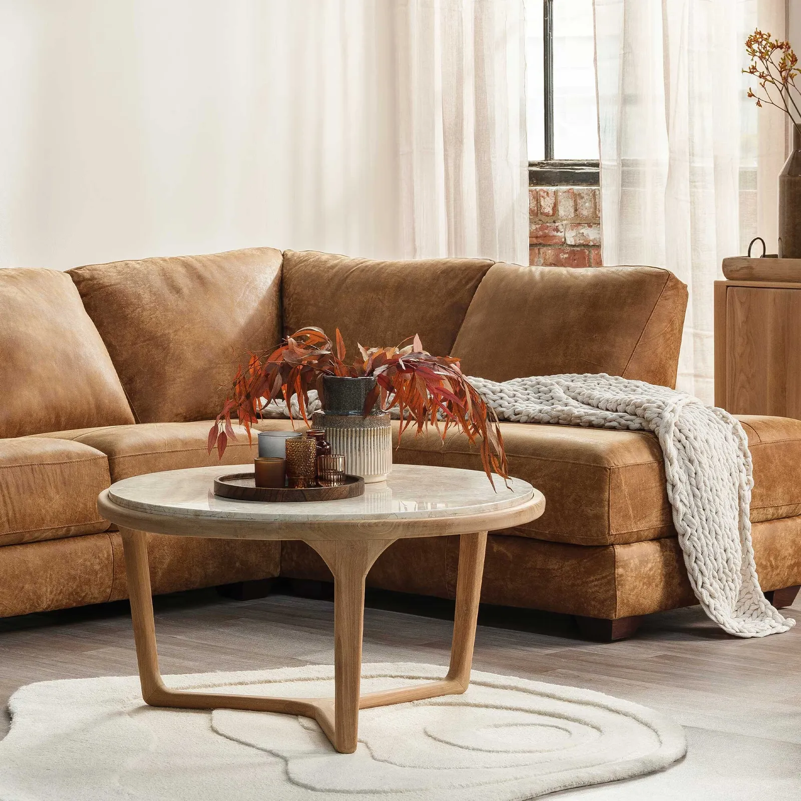 Terza Coffee Table, Round, Teak Wood | Barker & Stonehouse 2