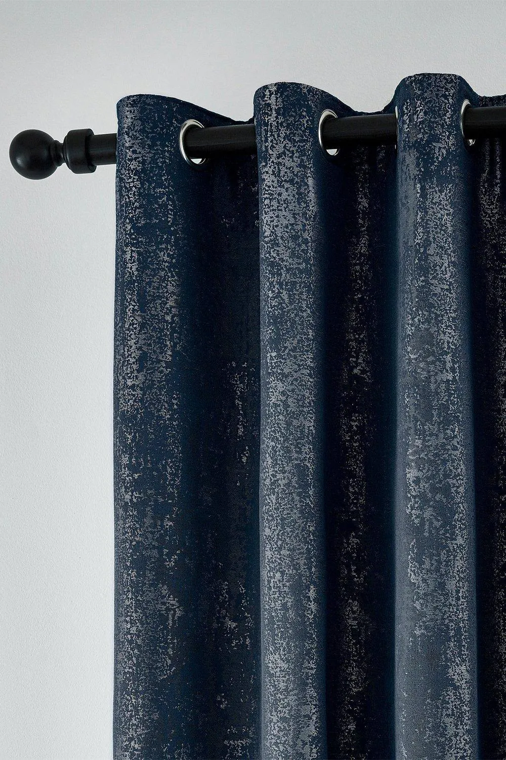 Helena Springfield 'Roma' Woven Lined Curtains in Dark Navy 2