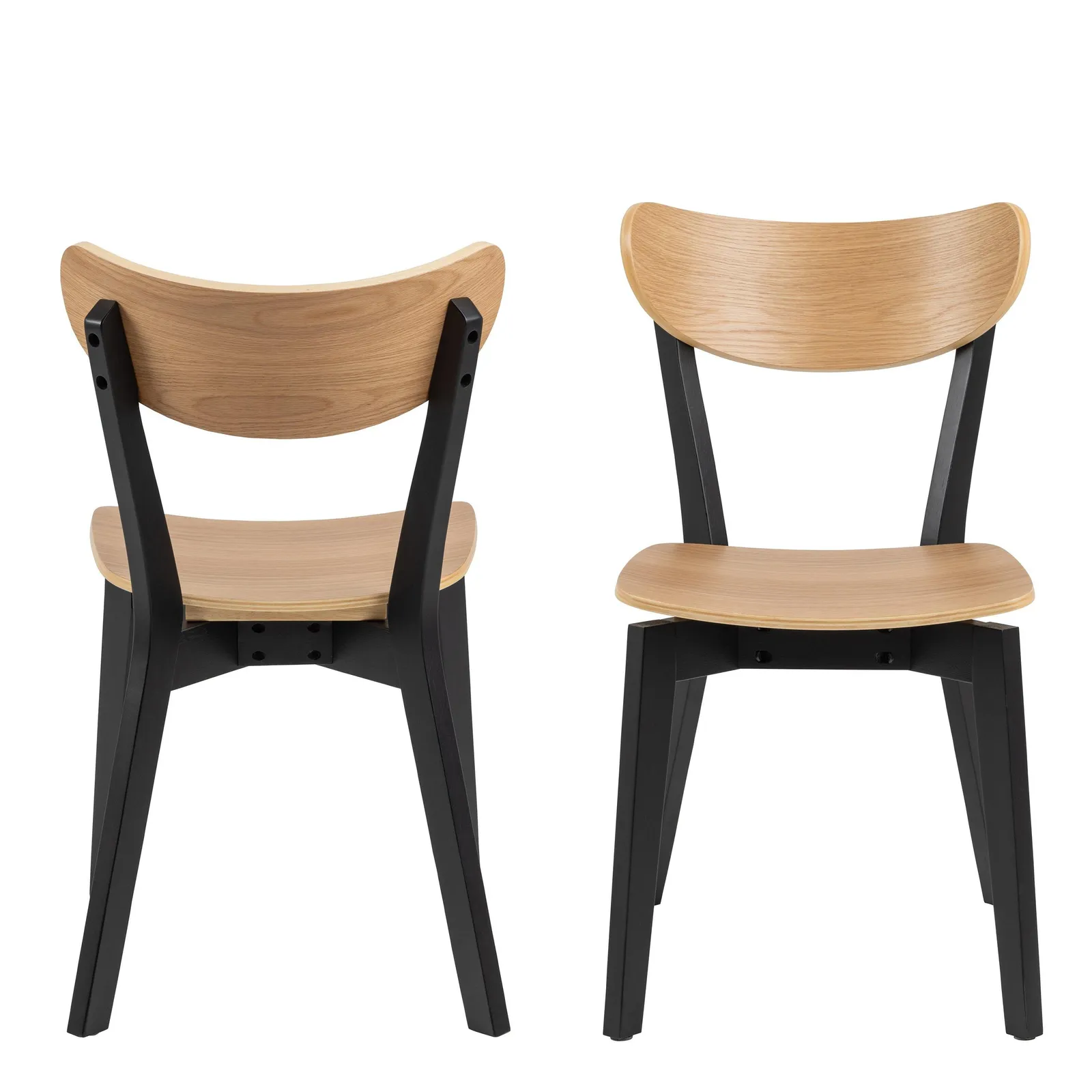 Furniture To Go Roxby Dining Chairs in Black & Oak Set of 2 2