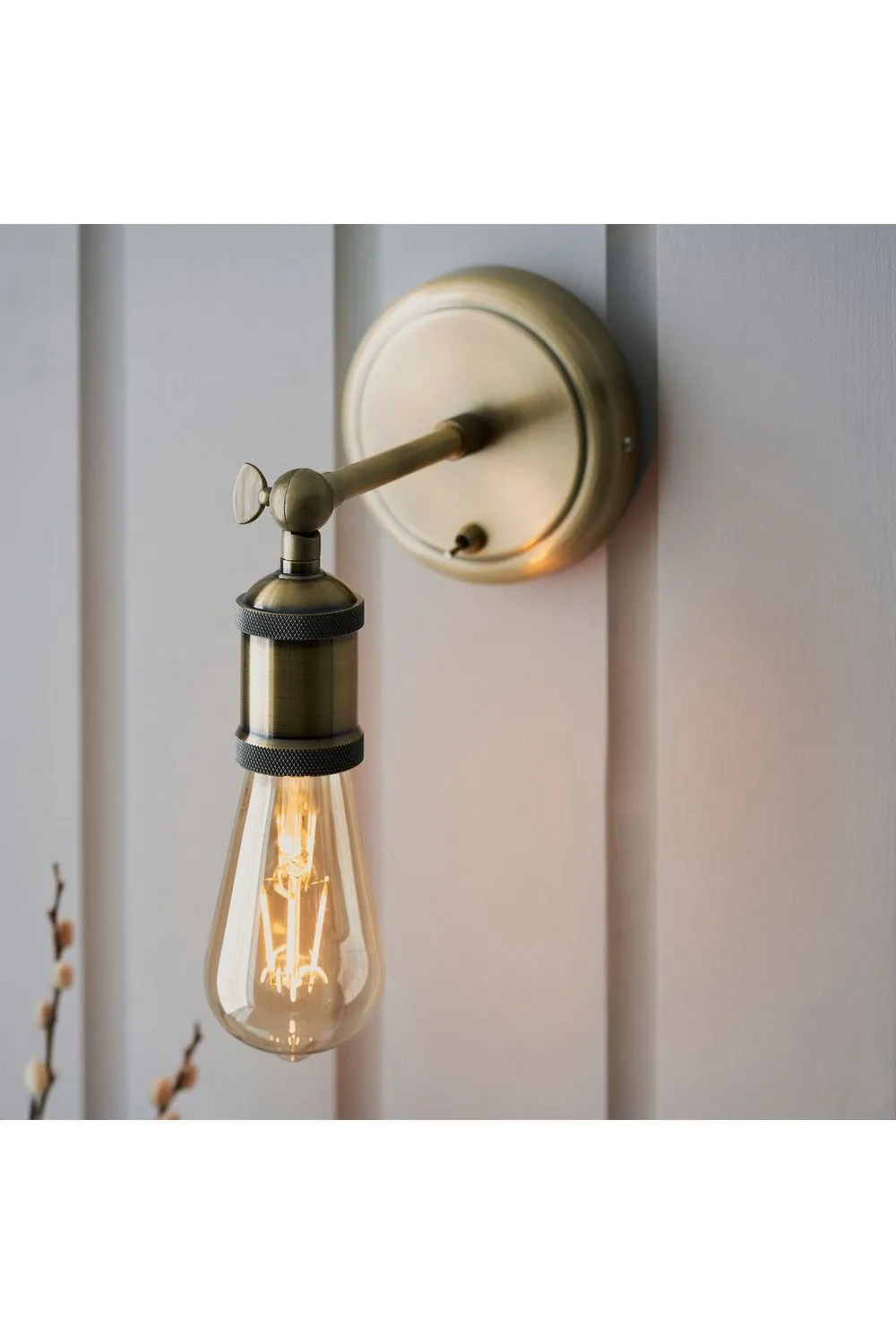 Netlighting Hal Metal Wall Lamp Antique Brass Plate in Yellow 6