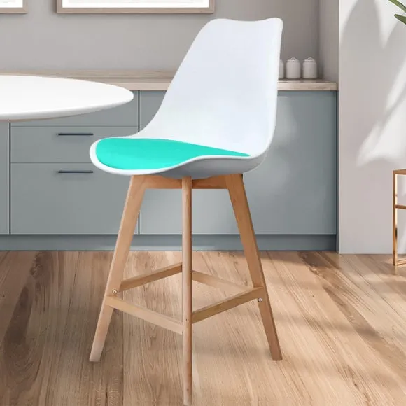 Fusion Living Soho White Plastic Bar Stool