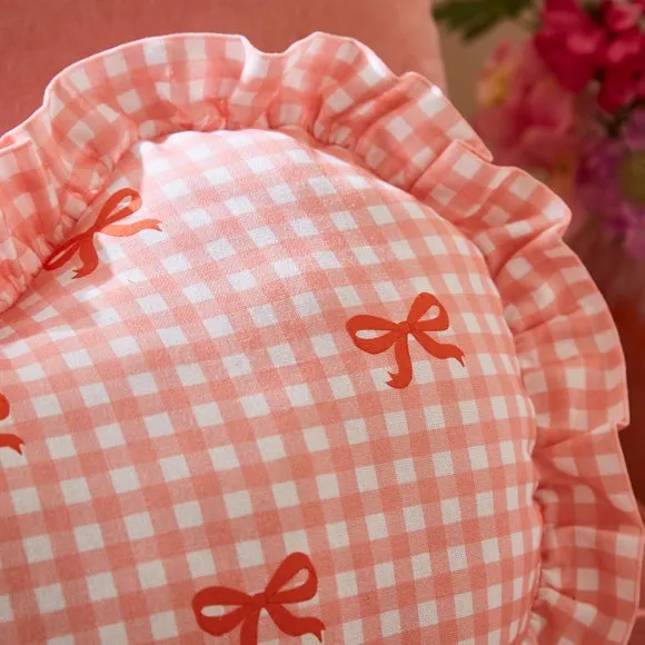 Bow Heart Shaped Cotton Cushion 3