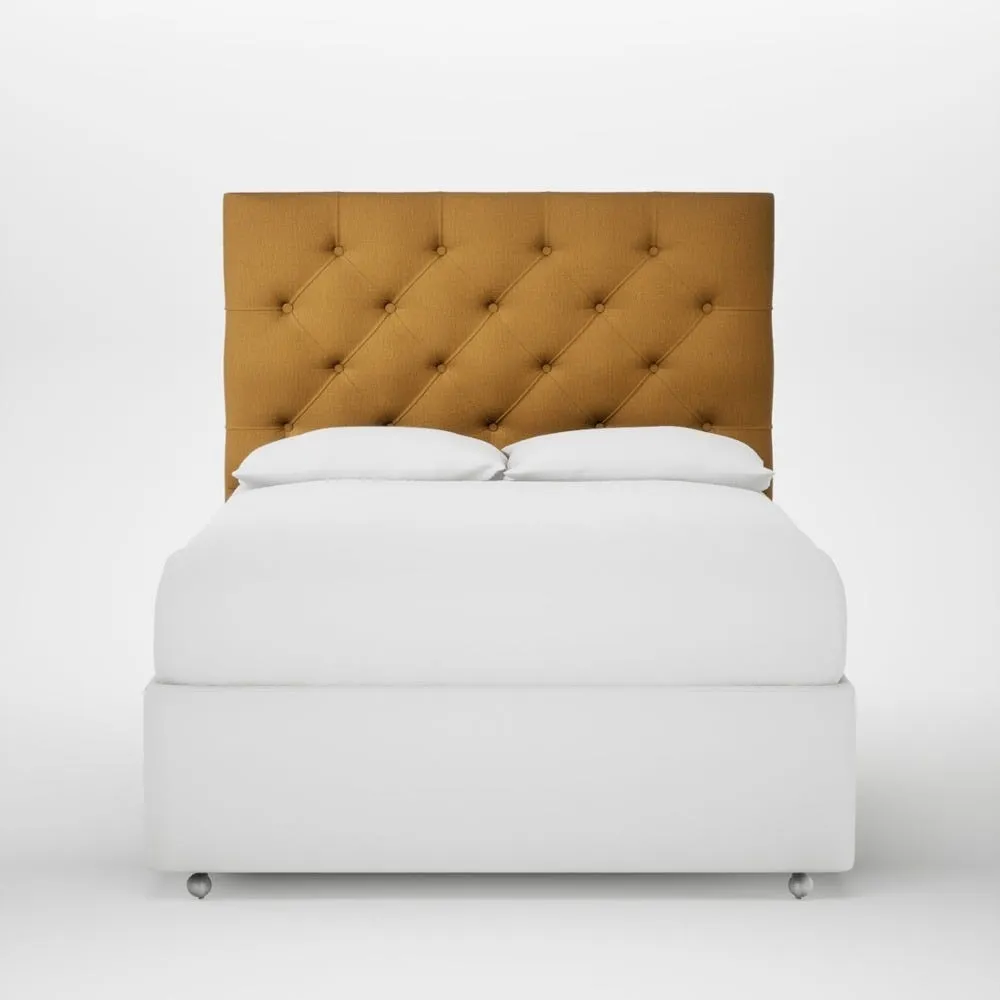 Heal's Balmoral Headboard Lift Storage Double Smart Cotton Linen Sahara 1