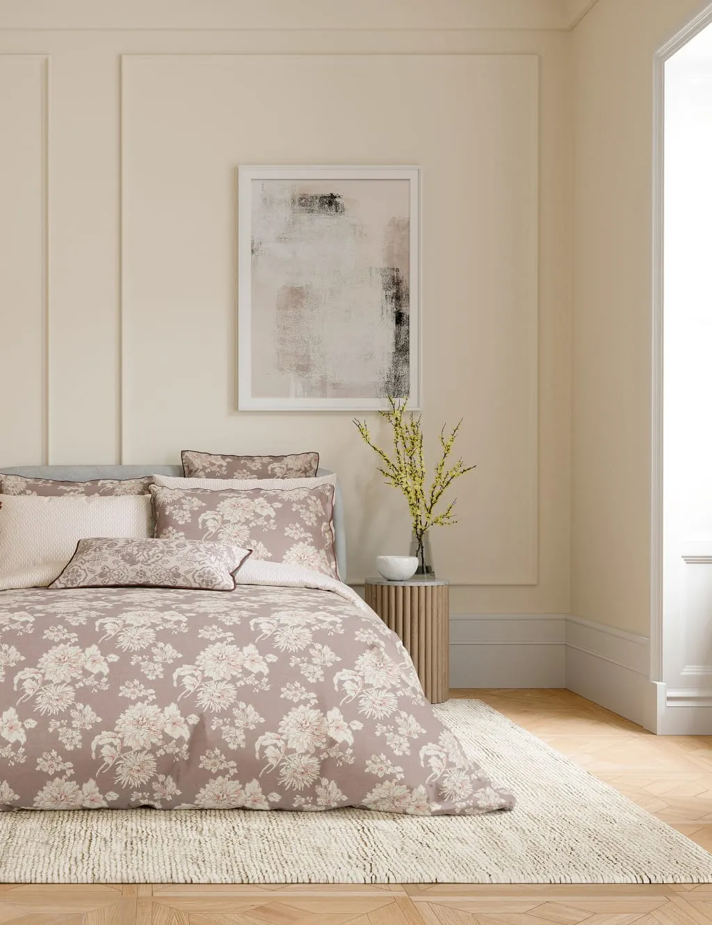 Bedeck of Belfast Pure Cotton Kassi Bedding Set Light Pink Mix