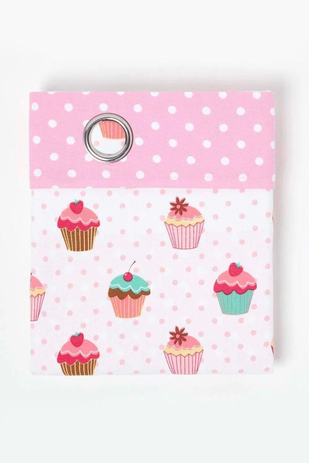 Homescapes Cupcakes Ready Made Eyelet Curtain Pair in Pink 2
