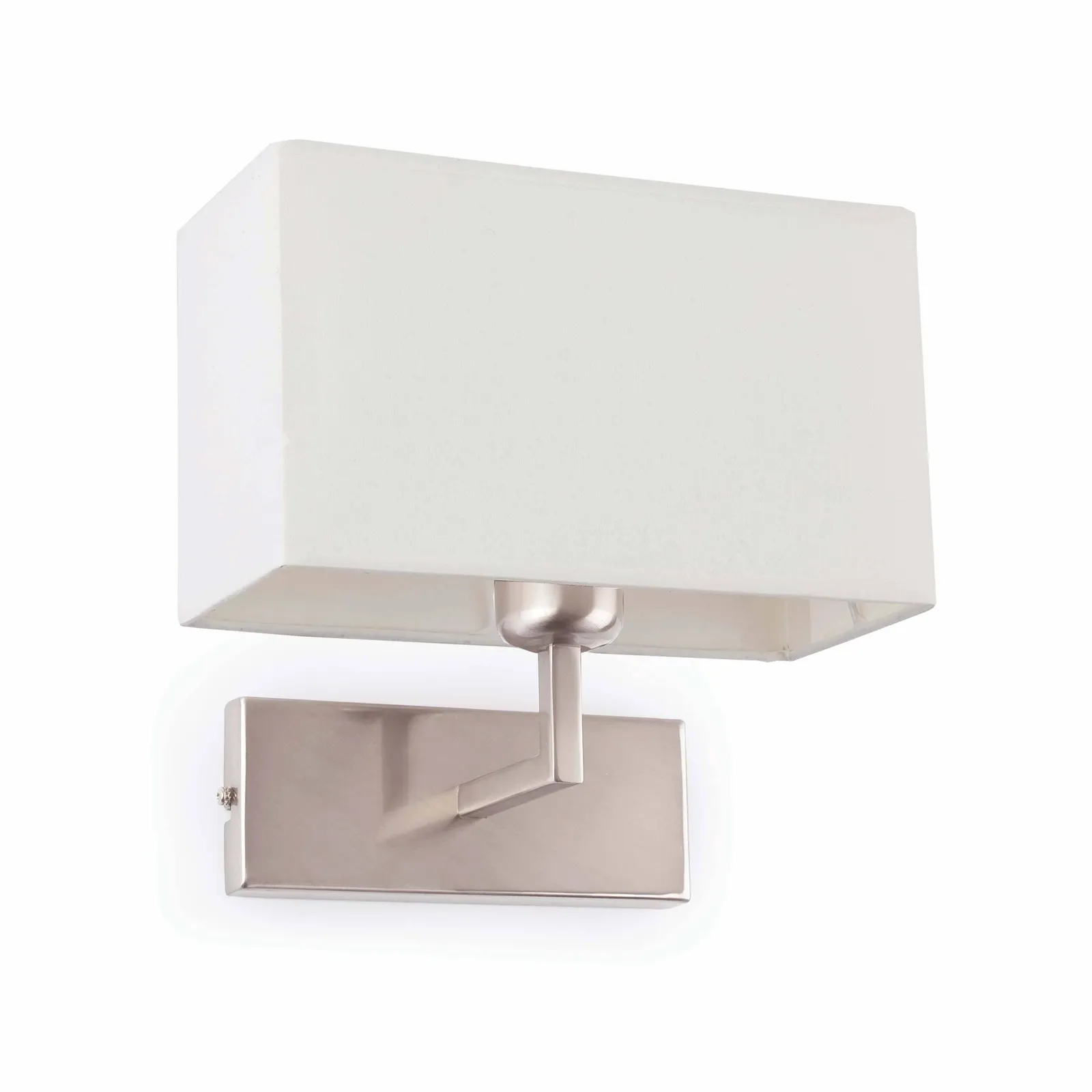 Netlighting Roda 1 Light Indoor Wall Light White Satin Nickel with Shade E27