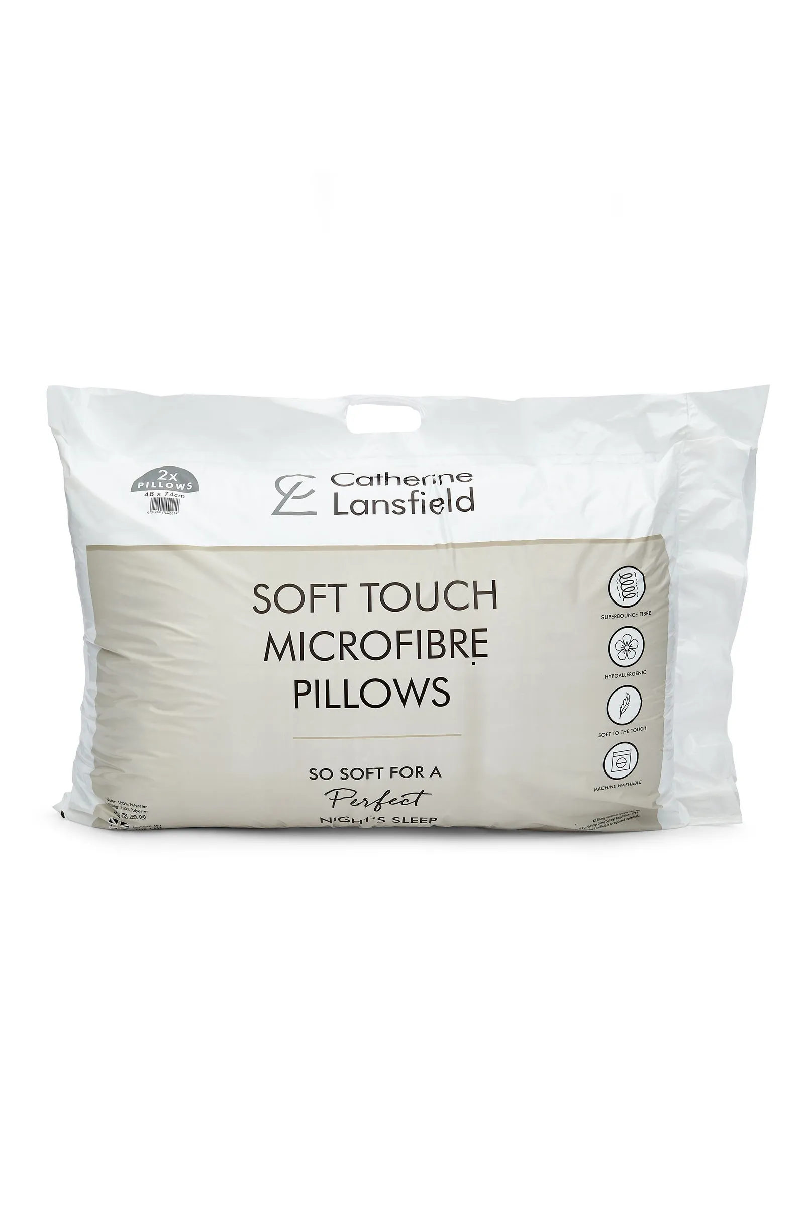 Catherine Lansfield 'Home Essentials' Microfibre Pillow Pair in White 5