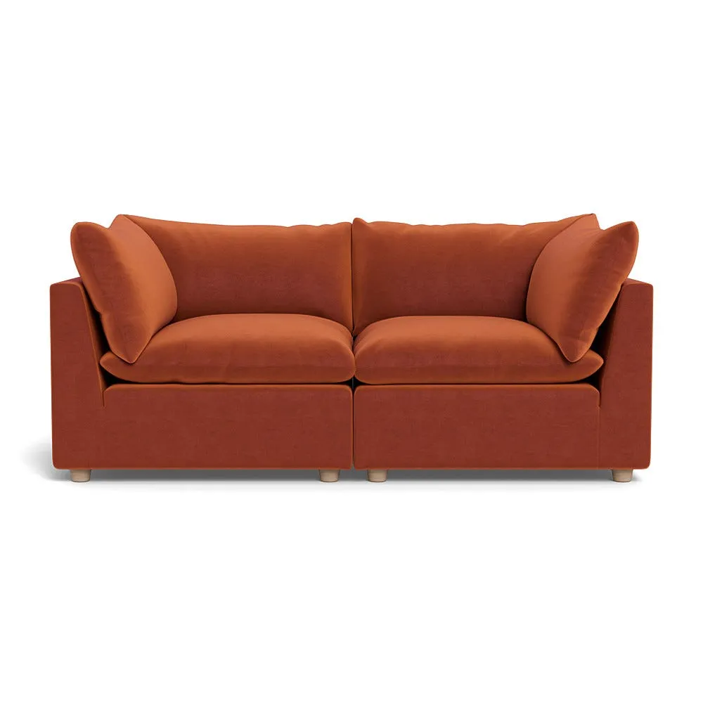 Heal's Astrid FEATHER 3 Str Sofa Cotton Velvet Russet Natural Feet 1