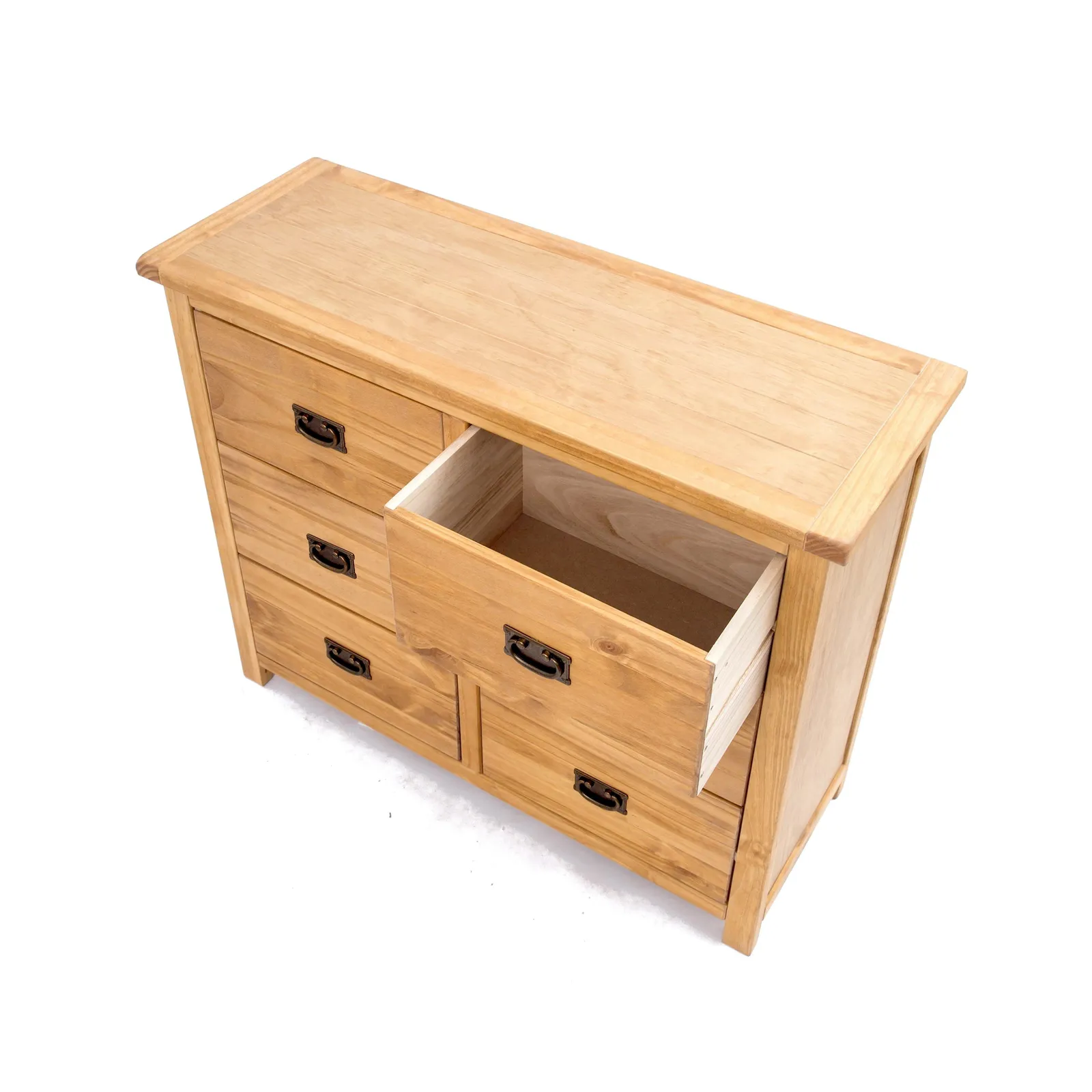 Cabinet Bits Lugo 6 Drawer Chest of Drawers Bras Drop Handle in Light Brown 4