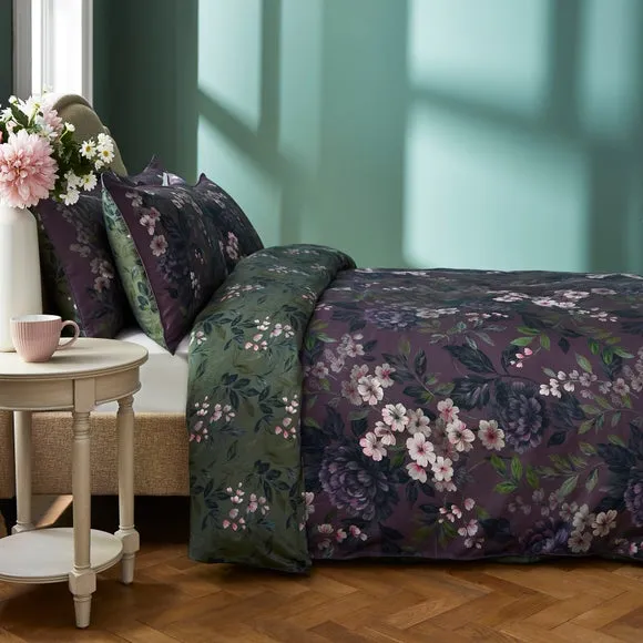 Dorma Giverny Damson 100% Cotton Duvet Cover & Pillowcase Set 2