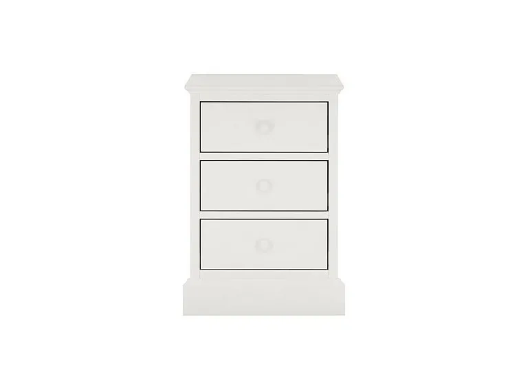 Faye 3 Drawer Bedside Table - White