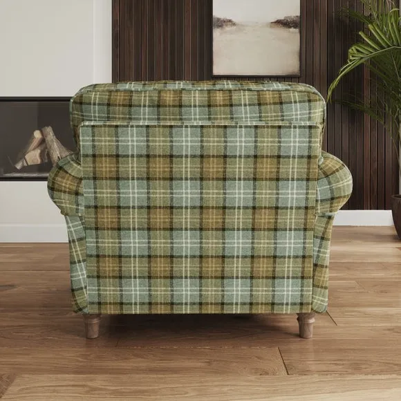 Flori Woven Check Fabric Orkney Armchair 3