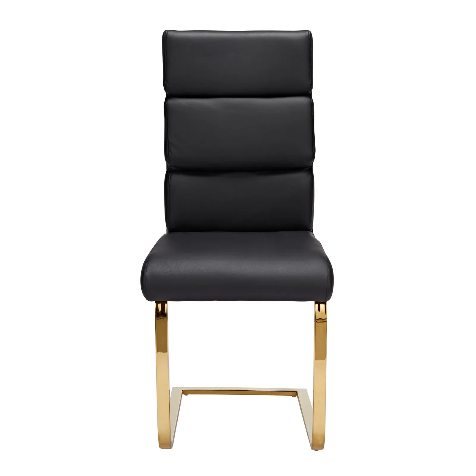 Amira PU Leather Pair of Dining Chairs Black