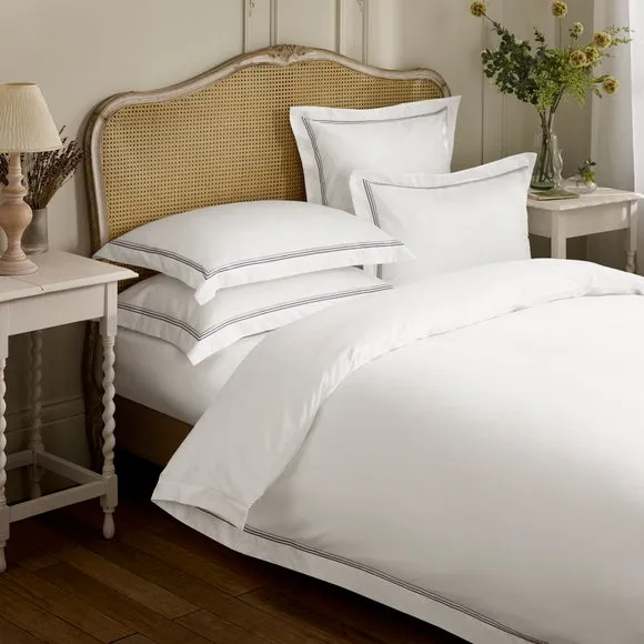 Dorma Rovello Embroidery 100% Cotton Duvet Cover & Pillowcase Set 1