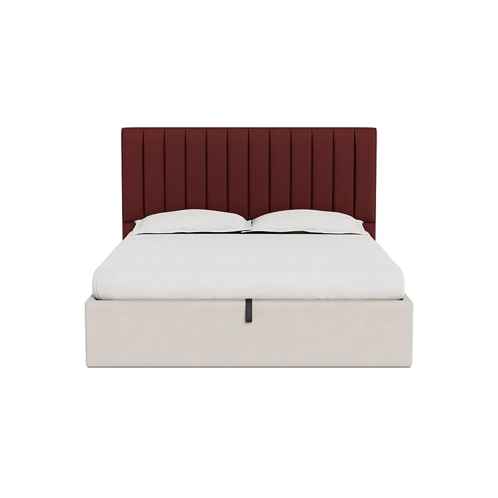 Heal's Retta Headboard (Lift Storage) Super King Capelo Linen-Cotton Etruscan Red