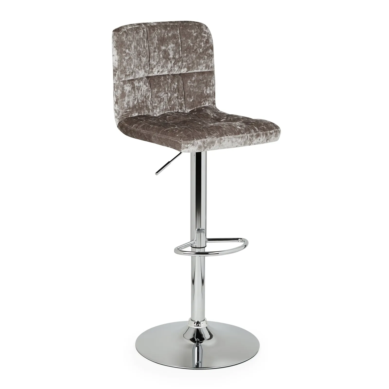 Jasmine Crushed Velvet Bar Stool Brown and Grey