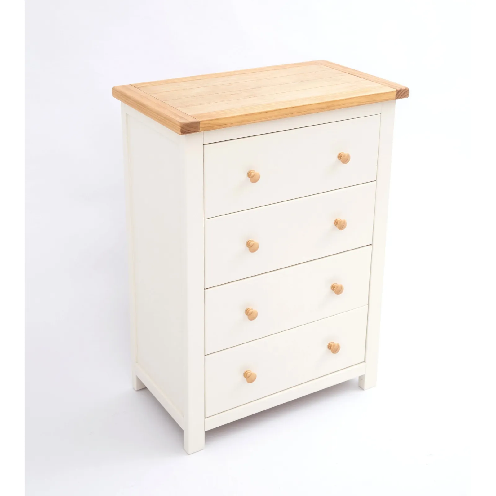 Cabinet Bits Maggiori 4 Drawer Chest of Drawers Wood Knob in Off-White 3