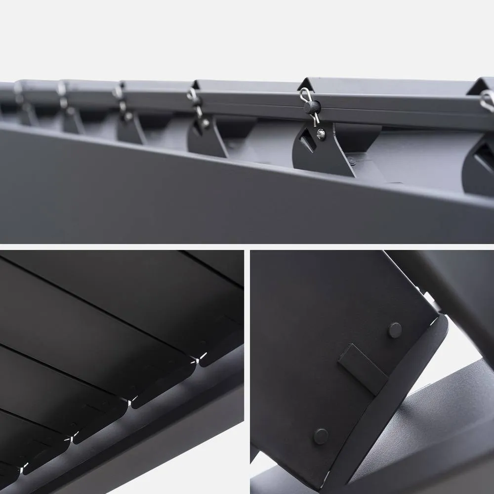 sweeek Louvered pergola aluminium 4 x 3m in Dark Grey 2