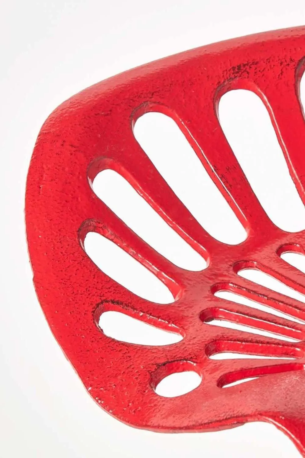 Homescapes Vintage Style Metal Adjustable Tractor Seat Bar Stool in Red 6