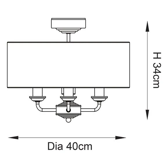 Vogue Sandringham 3 Light Flush Ceiling Light 6
