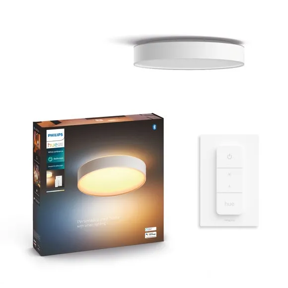 Philips HUE Devere Medium Smart LED Bathroom Flush Ceiling Light