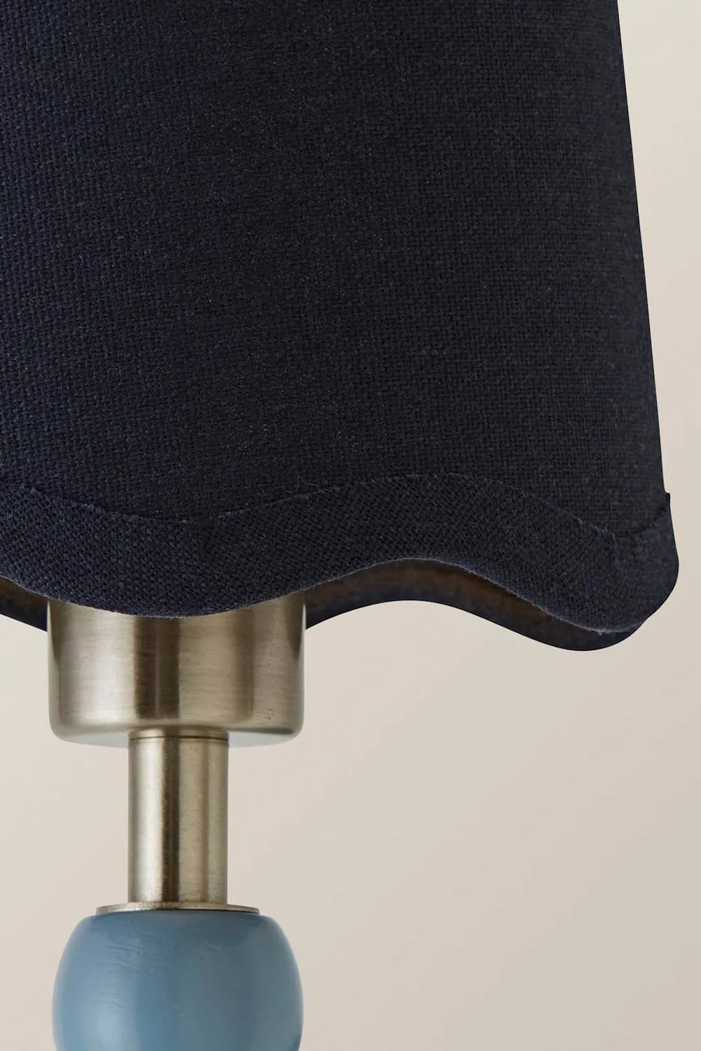 ValueLights Bobbins Pastel Bobble Wall Light & Navy Linen Shade & Bulb in Dark Navy 4