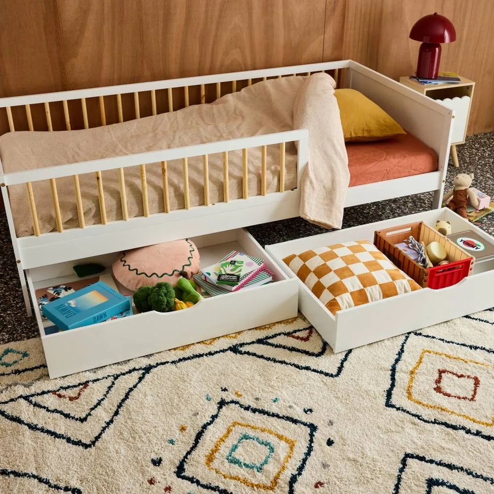 sweeek Set of 2 children's bed drawers pine wood in White 1