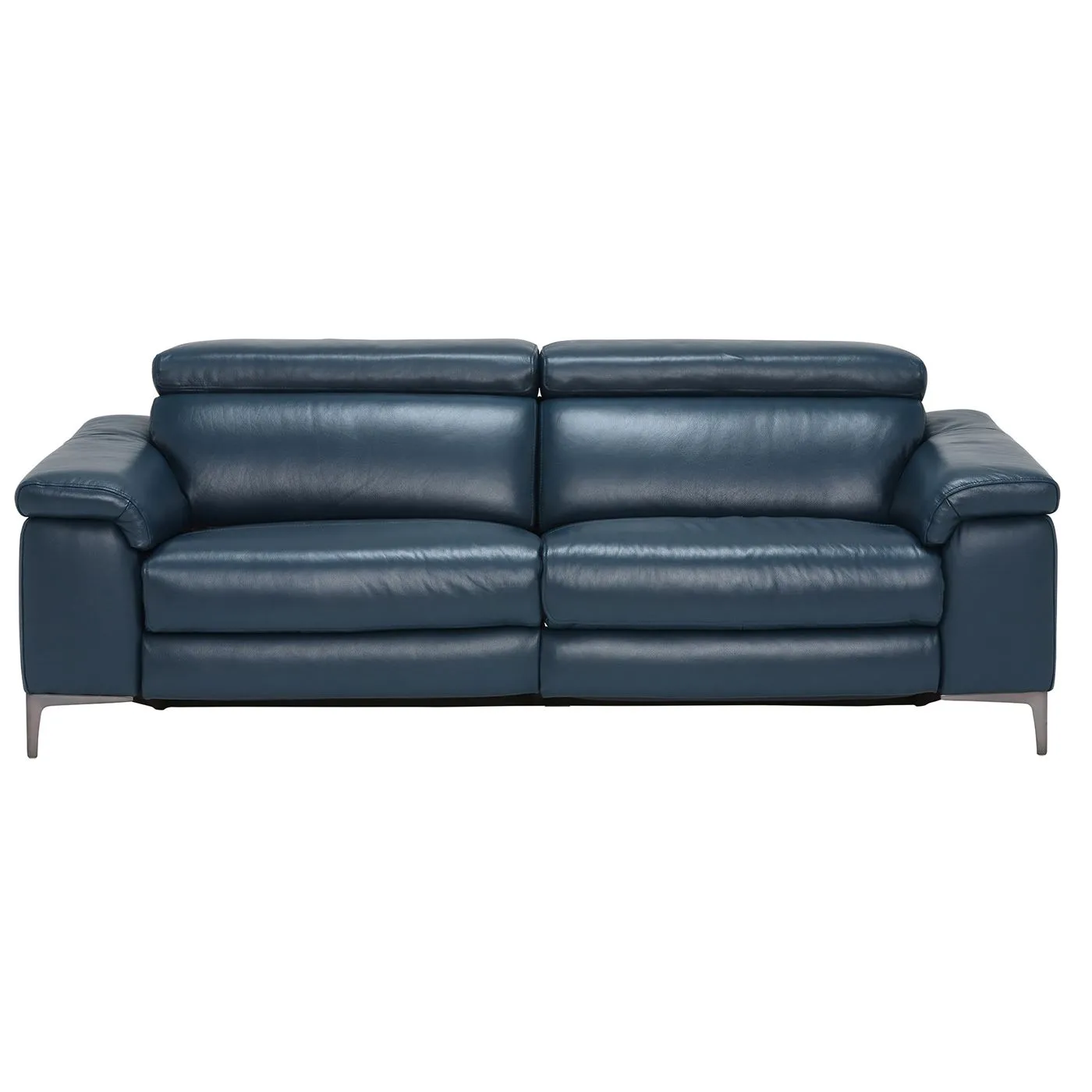Paolo Leather 3.5 Seater Recliner Sofa, Melbourne Navy Blue M5661