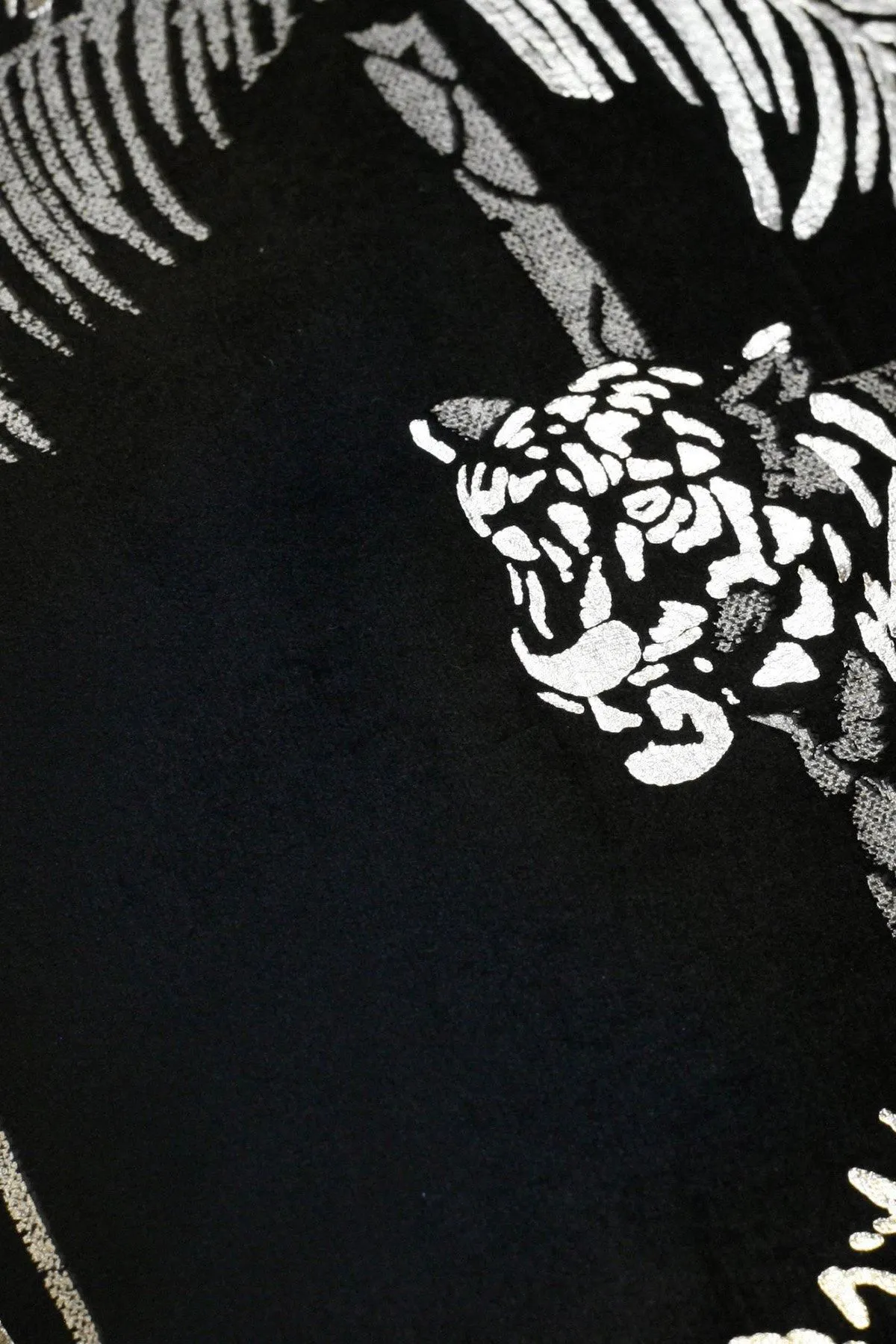 Laurence Llewelyn-Bowen 'Tiger Tiger' Opulent Foil Printed Luxury Velvet Filled Cushion in Black 4