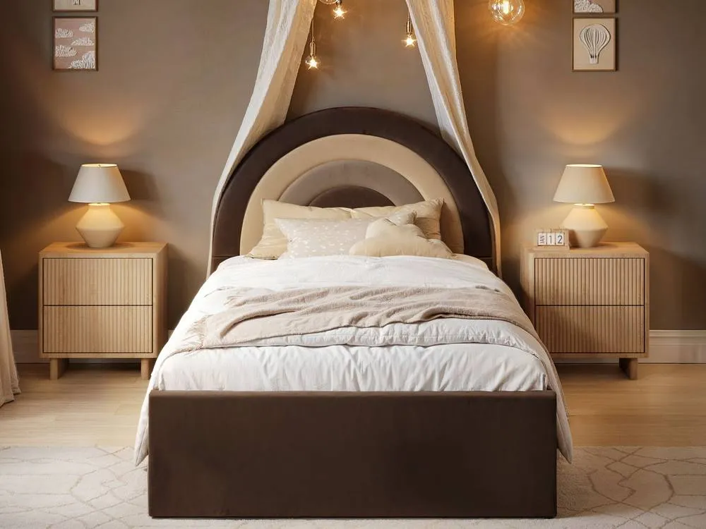 Flair Ava Single Ottoman Bed in Brown 3