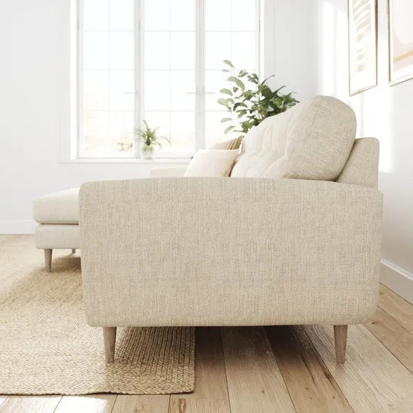 Sven Chunky Tonal Weave Large Corner Chaise Sofa 2