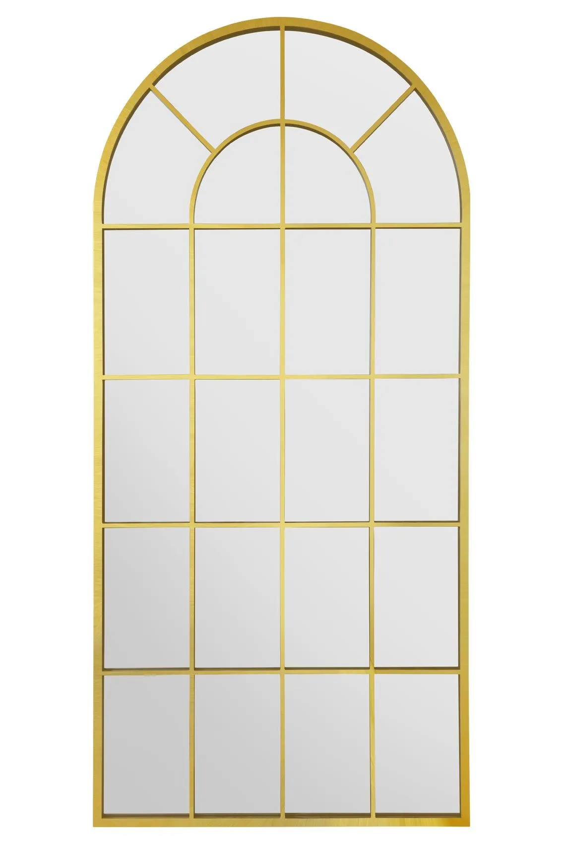 MirrorOutlet The Arcus Gold metal Arched Window Leaner / Wall Mirror 71" X 33.5" (180x85CM) 2