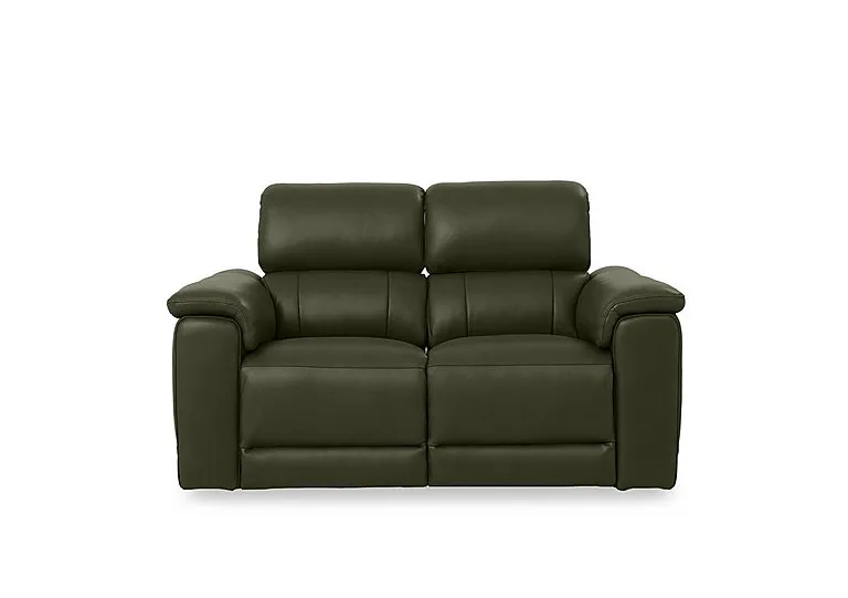 Genius Leather 2 Seater Power Recliner Sofa with Power Headrests - Oslo Pine