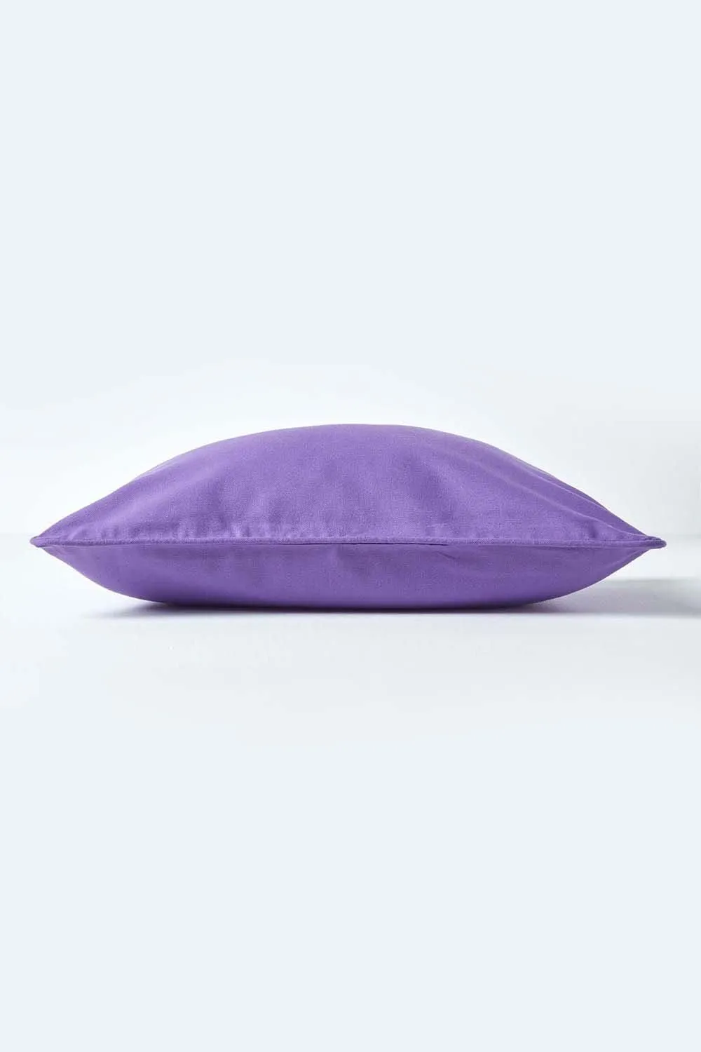 Homescapes Cotton Plain Cushion Cover in Purple 2