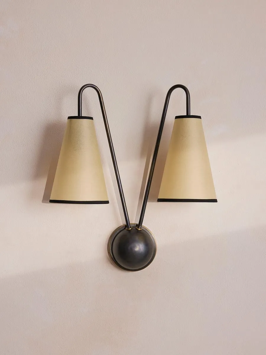 Clarke Wall Light, Blackened Brass