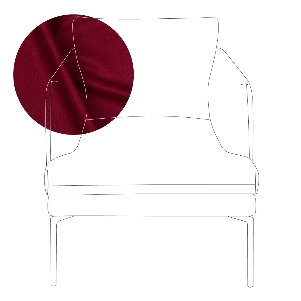 Heal's Matera Armchair St Moritz Wool Red Black Feet
