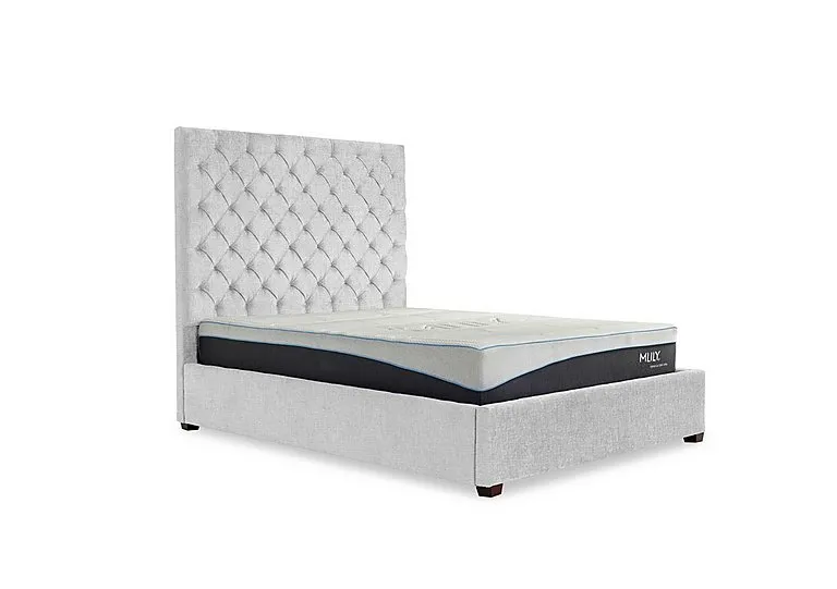 Charlotte 160cm Headboard Manual Ottoman Bed Frame - Double - Ciaga Silver
