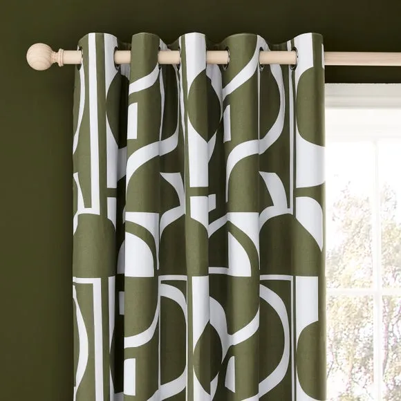 Brixton Modern Blackout Eyelet Curtains 1