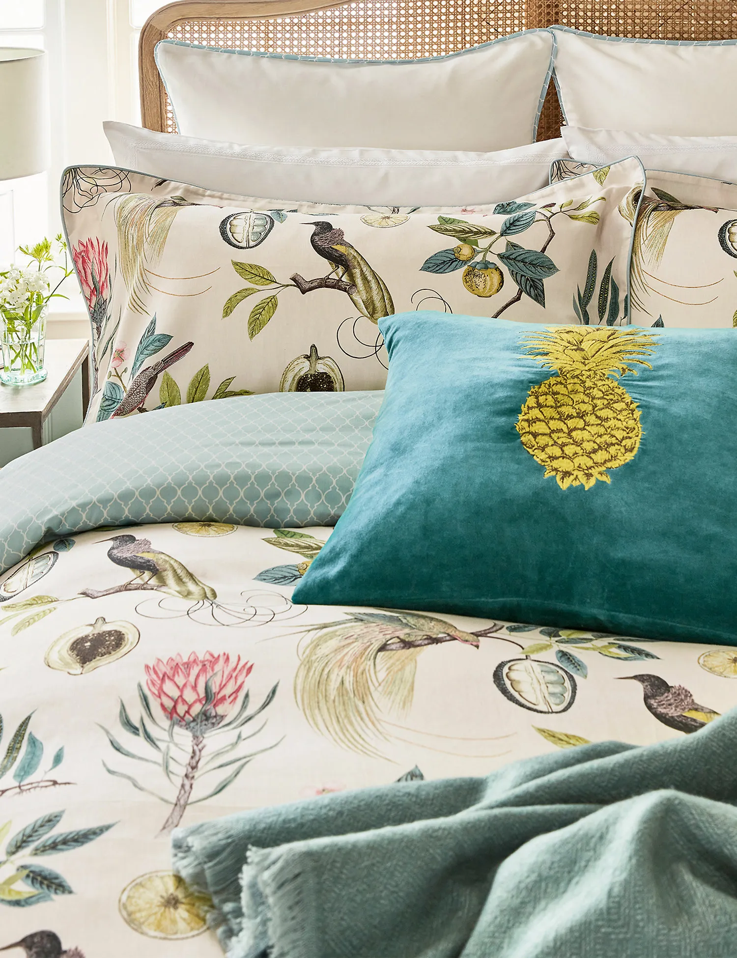 M&S Sanderson Pure Cotton Paradesia Sateen Duvet Cover