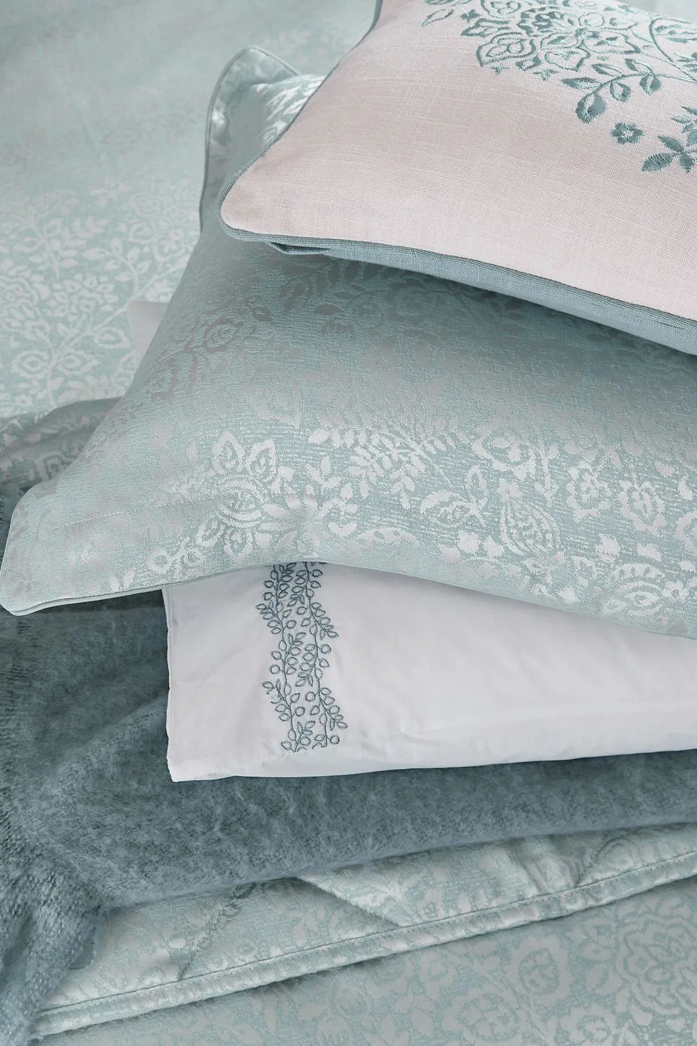 1951 'Atea' Standard Pillowcase Pair in Duck Egg Blue