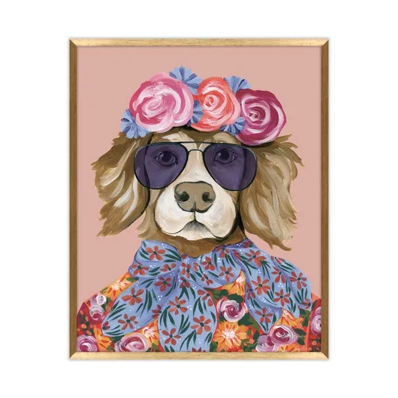 Artko Glity Golden Retriever by Yvette St Amant Framed Print 3