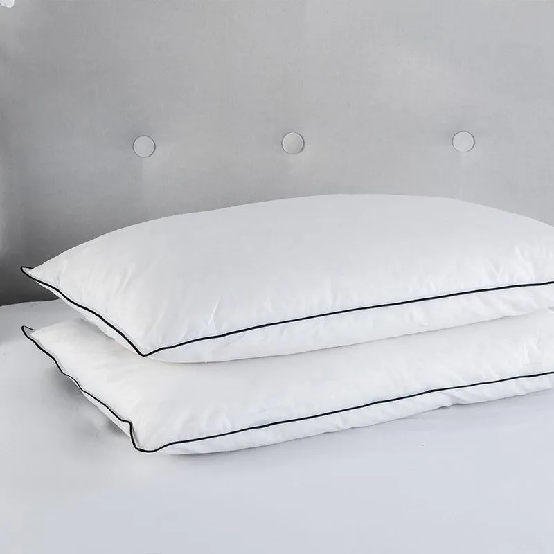 Snug City Duck Feather Pillow Pair 100% Cotton Soft Cover Luxury Sleep in White