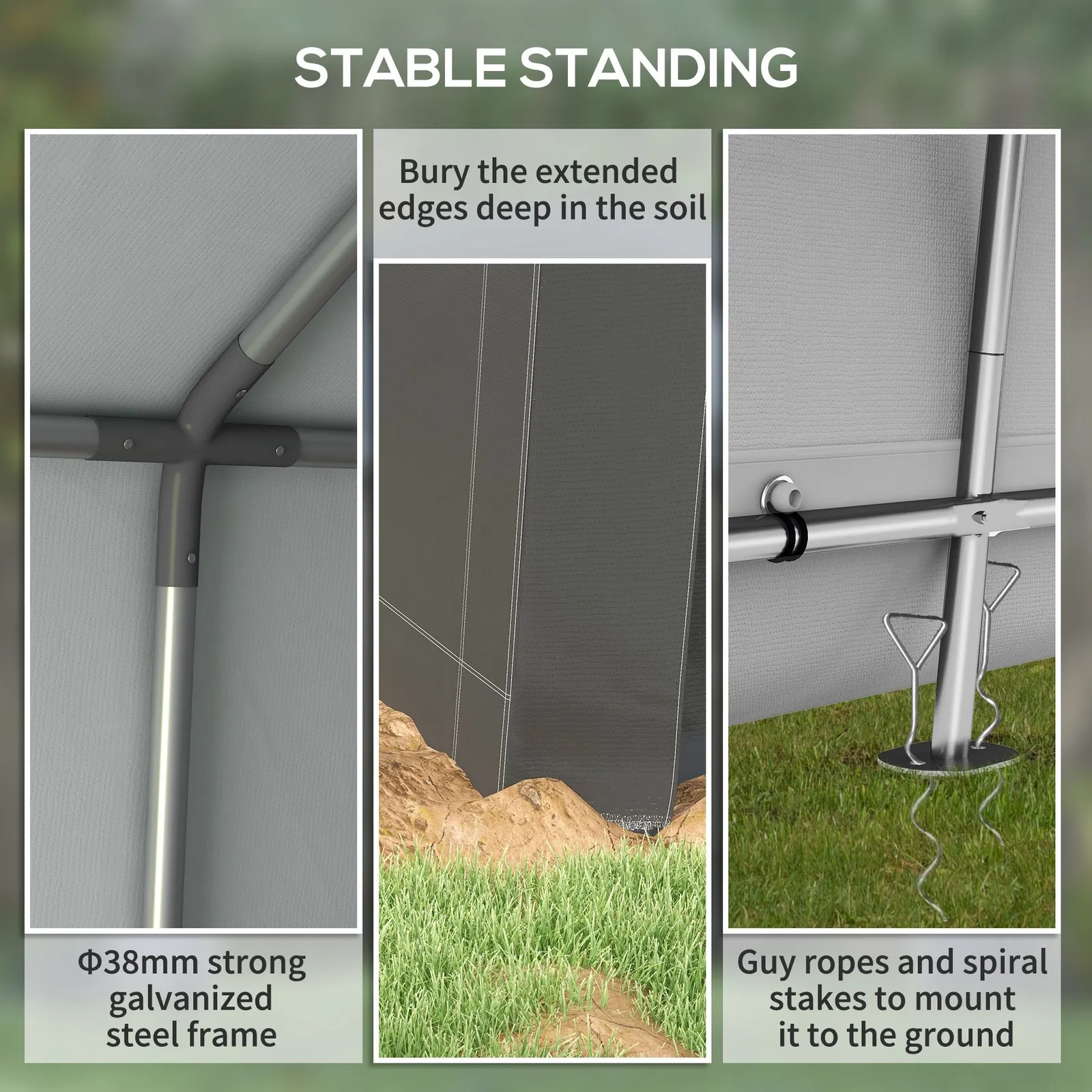 OUTSUNNY 2.1 x 3.6(m) Garden Storage Shed, Waterproof & Heavy Duty Portable Shed in Dark Grey 6