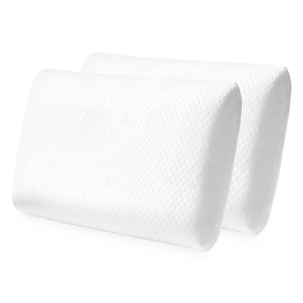 Lavio Ergonomic Memory Foam Pillow Neck Shoulder Pain Relief Washable 2PC in White