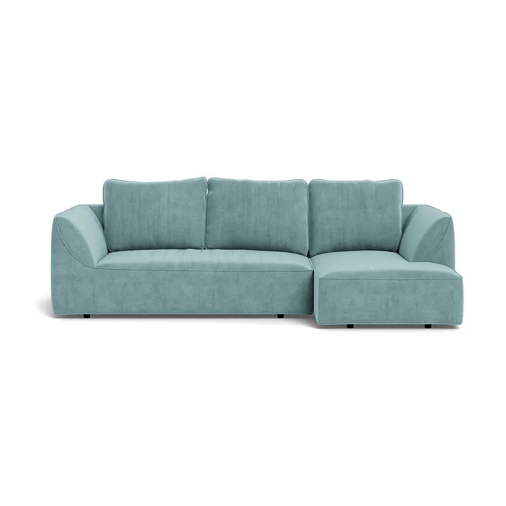 Heal's Morven Right Hand Facing Corner Chaise Sofa Smart Luxe Velvet Mineral Blue 1