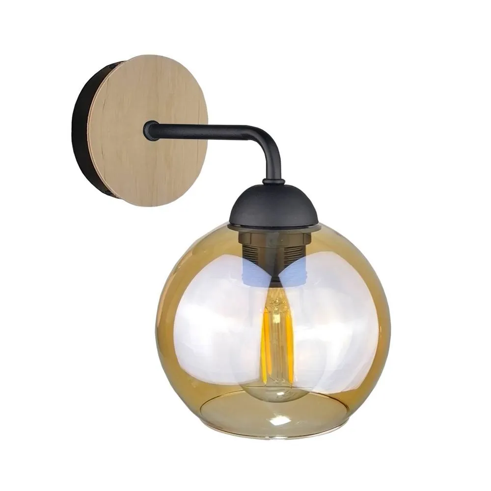 Netlighting Melle Dome Wall Lamp Wood 23cm 1x E27 in Brown