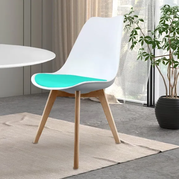 Fusion Living Soho White Plastic Dining Chair with Squared Legs 1