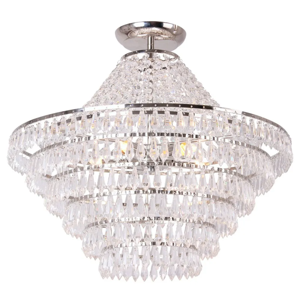 Ivy Flush Ceiling Light, Chrome